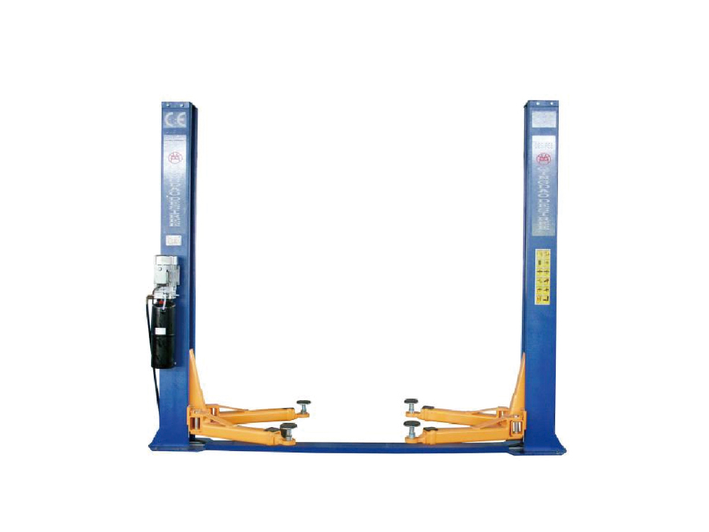 Two Post Double-Cylinder Floor Plate car Lift