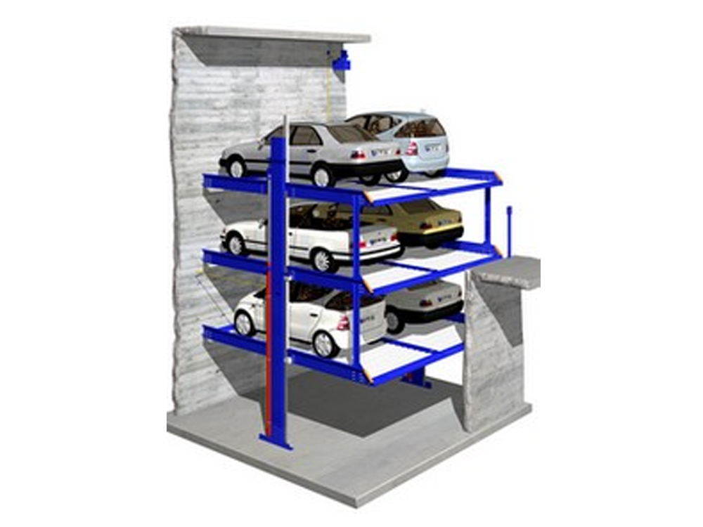 pit type parking lift for six cars