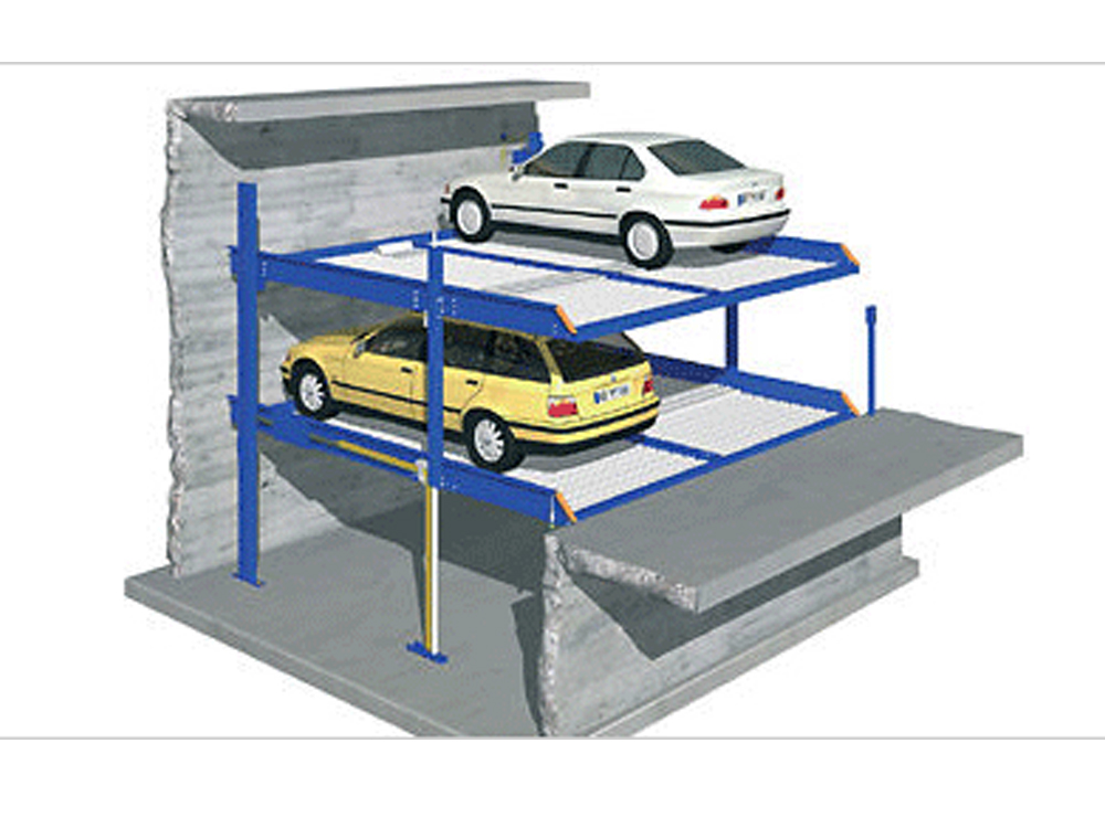 pit type parking lift for four cars